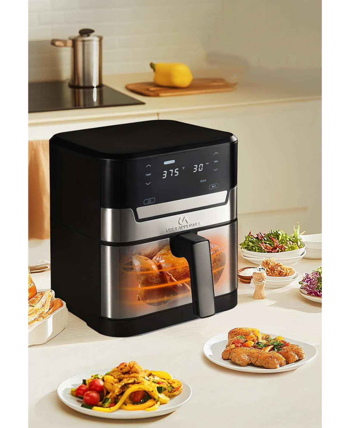 Uber Appliance Air fryer Xl Premium - Stainless Steel - Pfoa/Ptfe Free Ceramic non stick