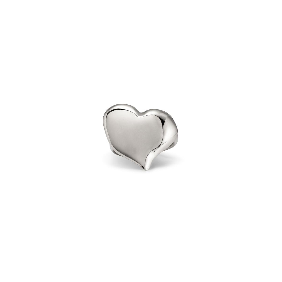 Unode50 Big Heart Shaped Metal Alloy Ring In Gray