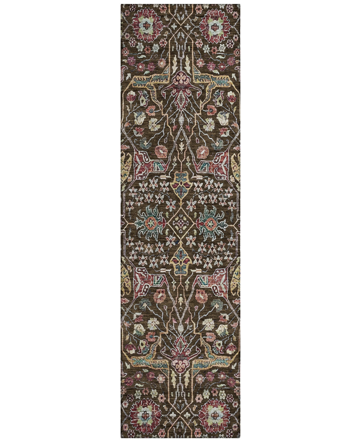 Addison Chantille Machine Washable Acn1132 2'3"x7'6" Runner Area Rug In Chocolate