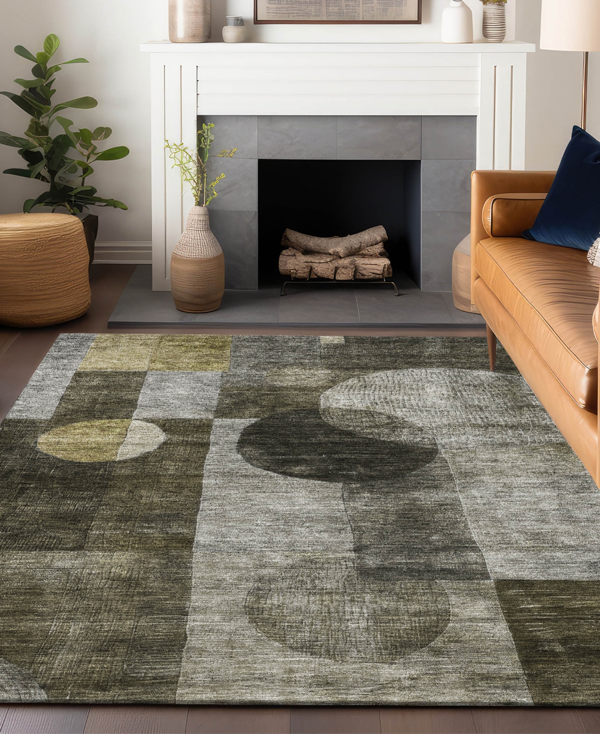 Addison Chantille Machine Washable Acn1114 3'x5' Area Rug In Taupe