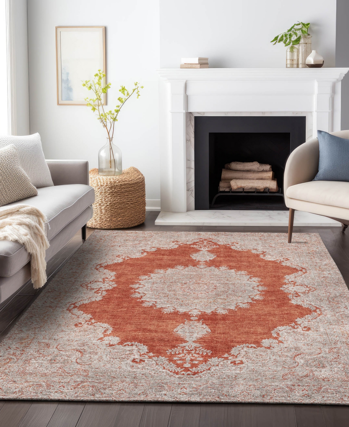 Addison Chantille Machine Washable Acn1003 3'x5' Area Rug In Rust