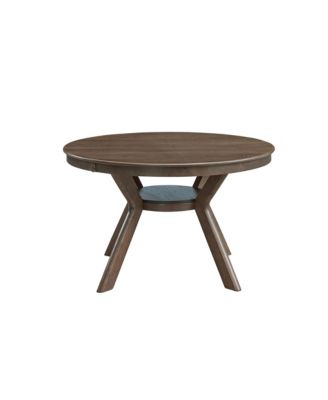  Round Rubber Wood Dining Table, Trestle Base, Modern