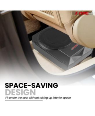 10 inch Slim Under Seat Car Audio Subwoofer 800W Active Powered Under-Seat Built in Amplifier Truck Sub Woofer in Enclosure Box + Wiring Kit & Remote Control BTUBE UNDR ST 150