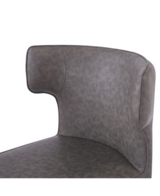 28inch Counter Height Bar Stools Set of 2, Modern Bar Upholstered Chairs with PU Leather, Metal Footrest and Frame for Kitchen Island, Bar Table, Dining Room, Gray