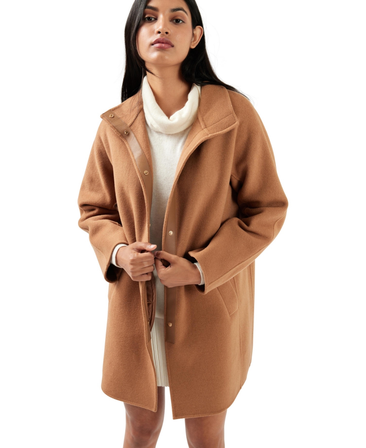 Belle & Bloom Women's Come On Over Trimmed Coat