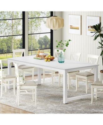 78.7"x39.4" Dining Table, Industrial Kitchen Table for 8-10 Person, Rectangular Dinner Table for Dining Room Kitchen Living Room, with Heavy Duty Metal Legs