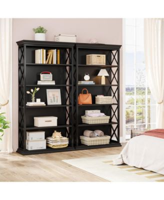 71 Inches 6-Tier Industrial Bookshelves and Bookcases, Floor Standing 5 Shelf Display Storage Shelves Tall Bookcase