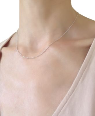 14k White Gold Necklace (1-1/6mm), Adjustable 16-20" Singapore Chain