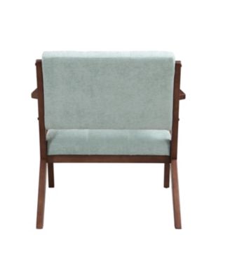 Mid-Century Accent Chair Plush, Angled, Solid Wood