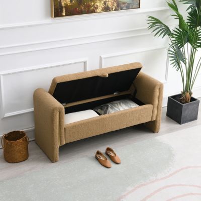 Modern Teddy End Bench with Arms & Storage