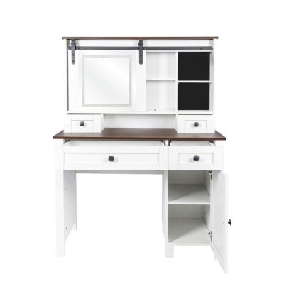 Streamdale Farmhouse Vanity with Mirror, Lights & Storage