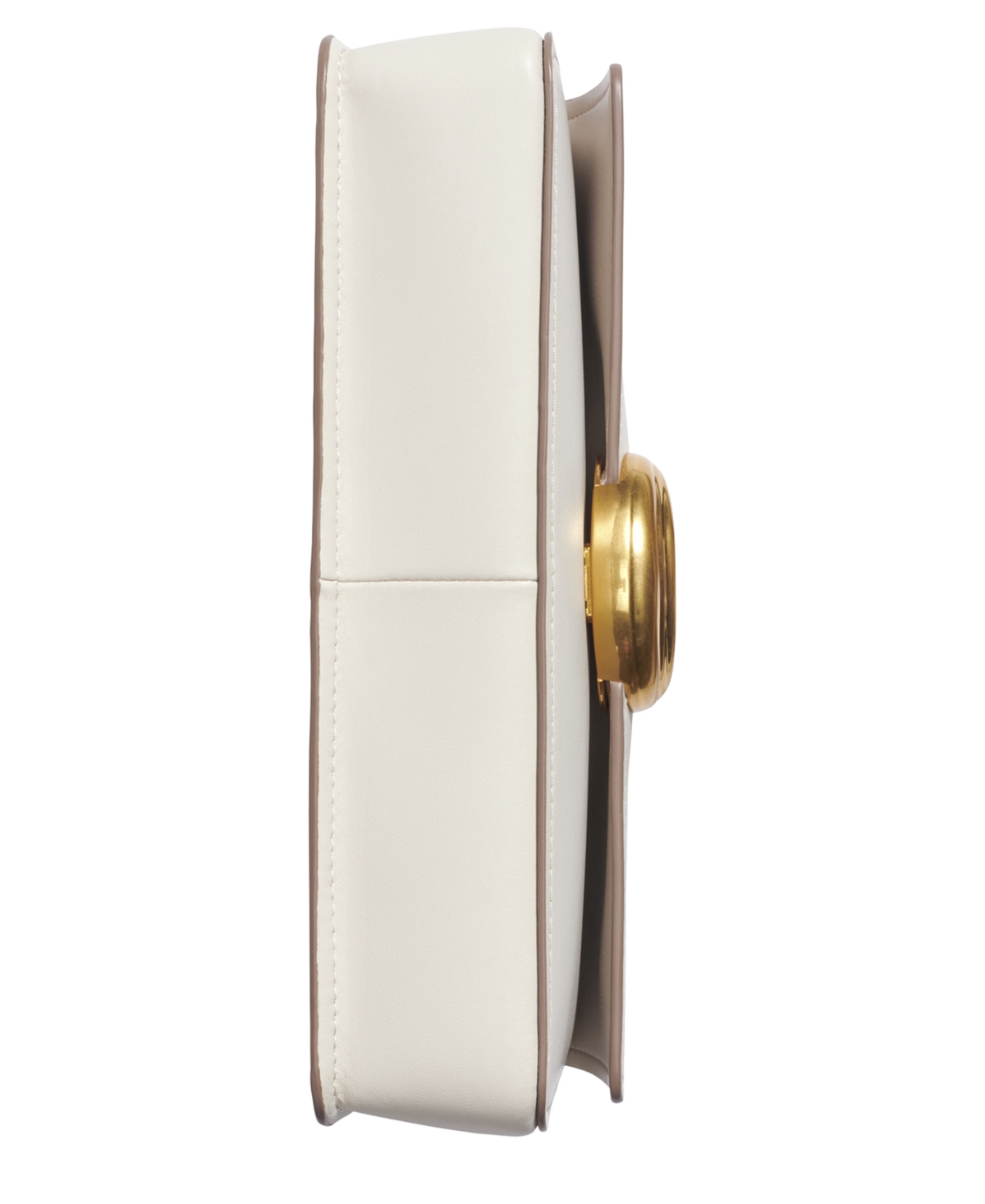 Shop Donna Karan Valley Stream Leather Buckle Shoulder With Removable Strap In Sand