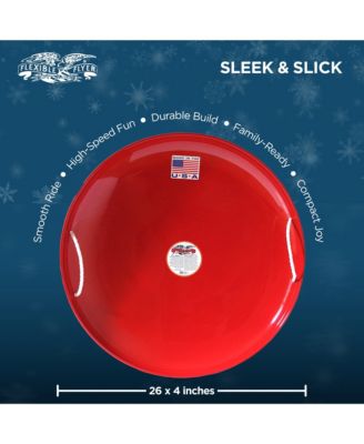 Steel Saucer 26" Metal Winter Snow Sled for Kids and Adults, Red
