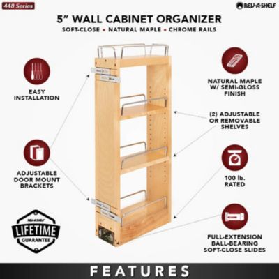 5" Pullout Kitchen Cabinet Organizer w/ Soft-close, 448-BBSCWC-5C