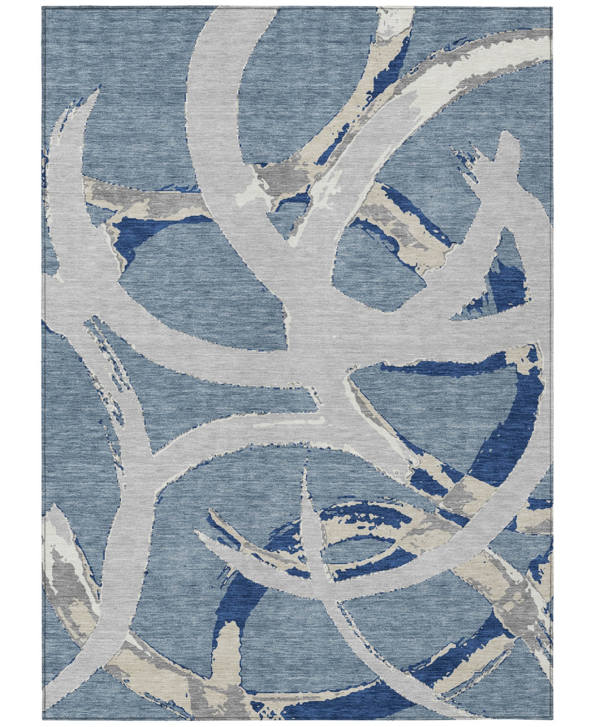 Shop Addison Chantille Machine Washable Acn1022 9'x12' Area Rug In Denim