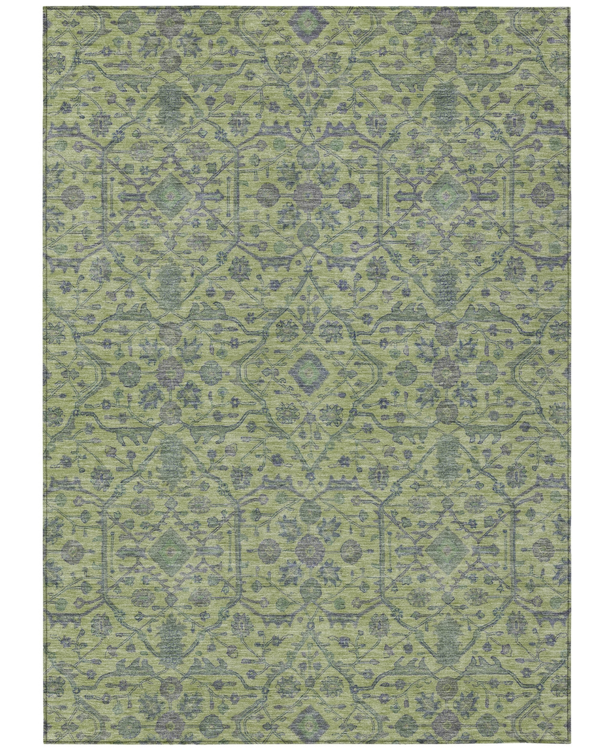 Addison Chantille Machine Washable Acn1131 9'x12' Area Rug In Lime