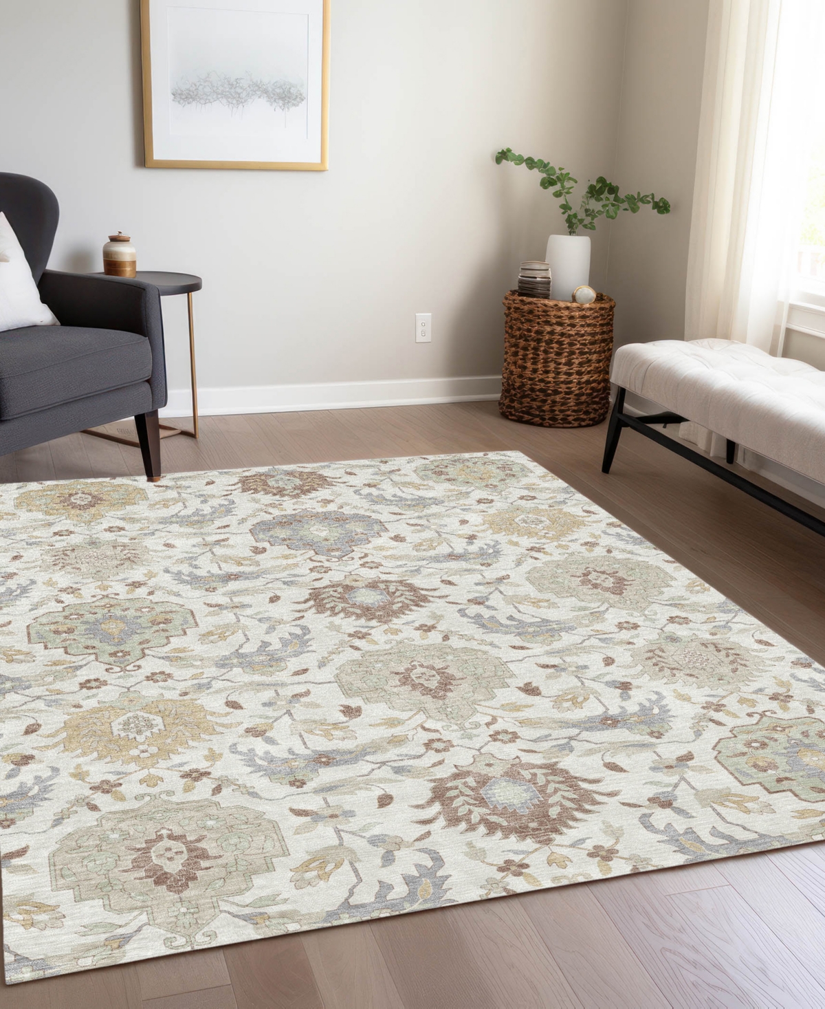 Addison Chantille Machine Washable Acn1026 9'x12' Area Rug In Ivory