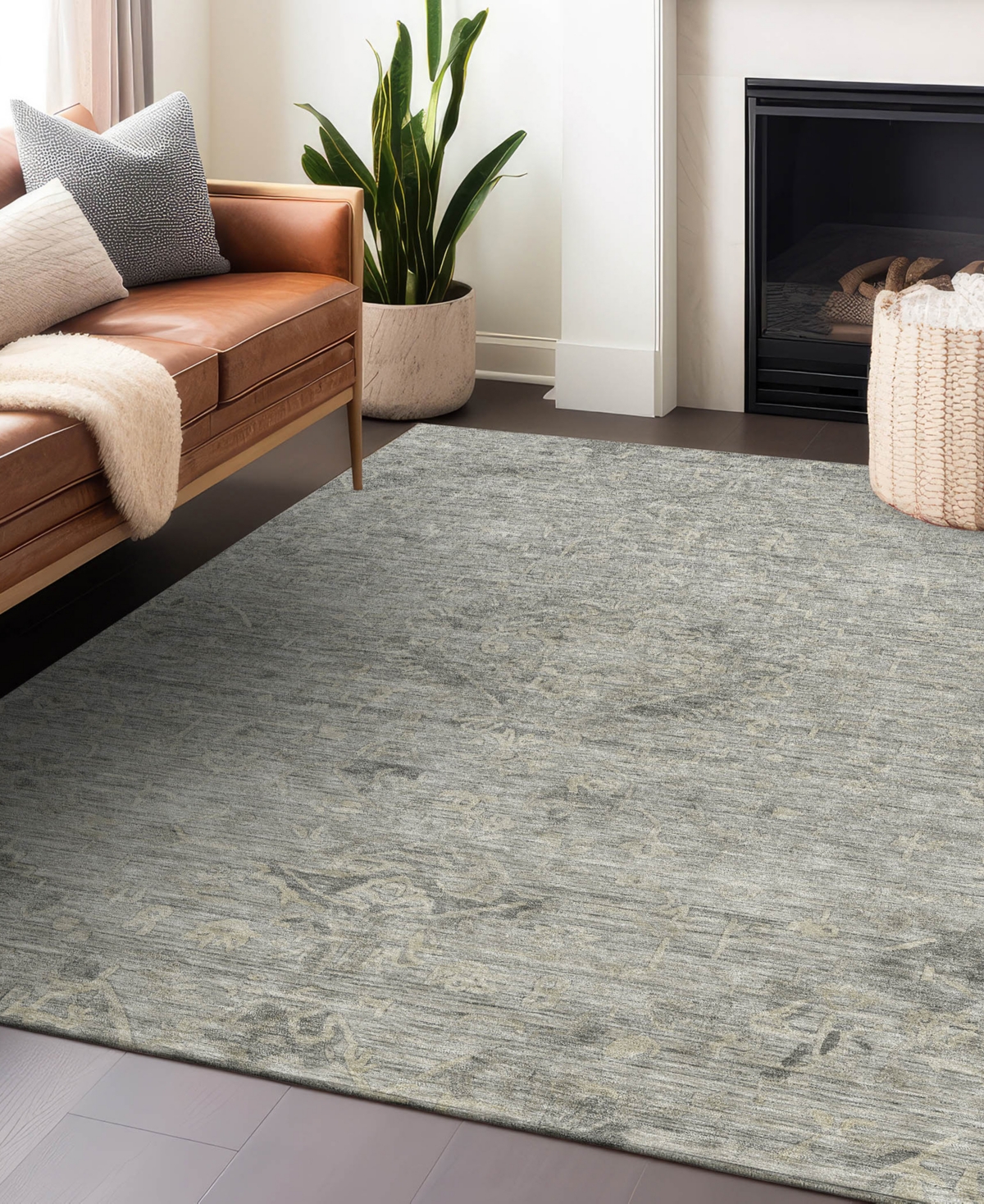 Addison Chantille Machine Washable Acn1111 8'x10' Area Rug In Charcoal
