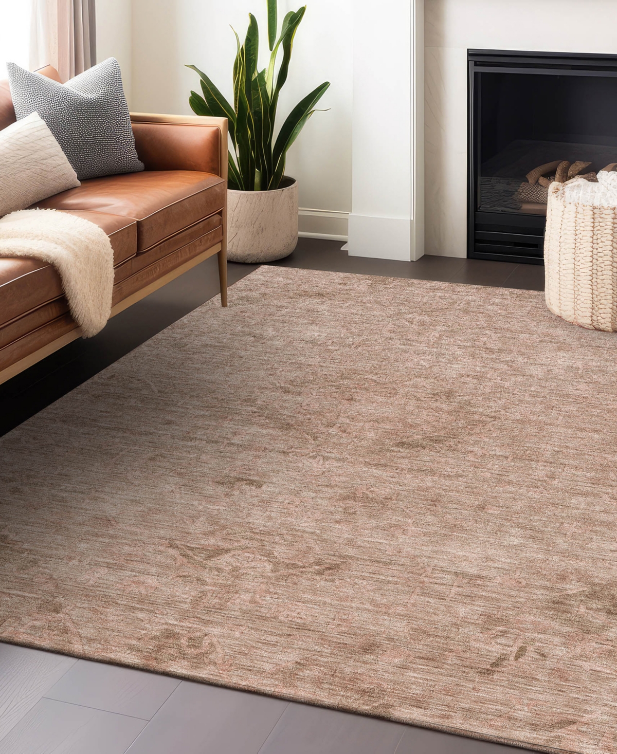 Addison Chantille Machine Washable Acn1111 8'x10' Area Rug In Coral