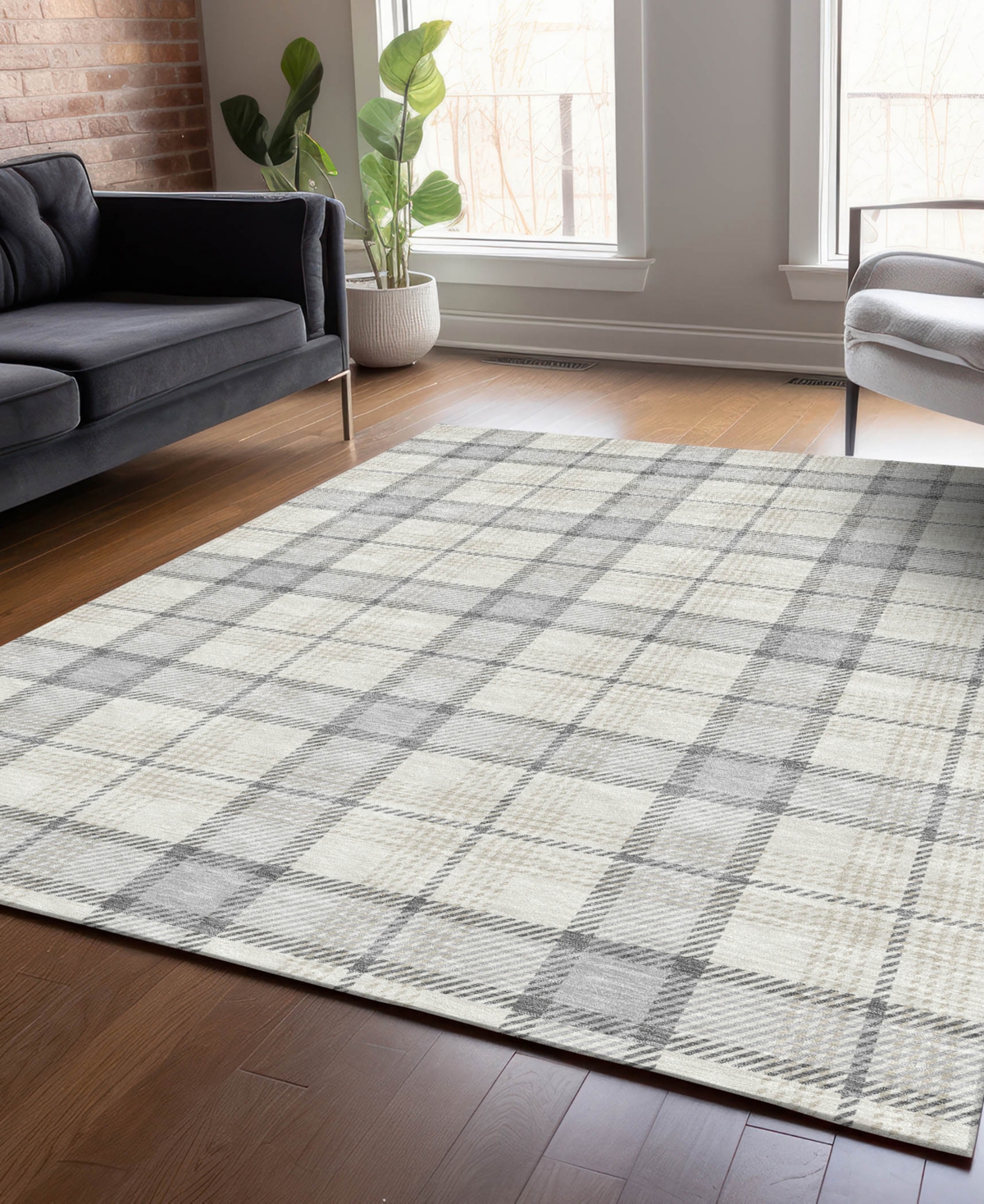 Addison Chantille Mahine Washable Acn1052 5'x7'6" Area Rug In Silver