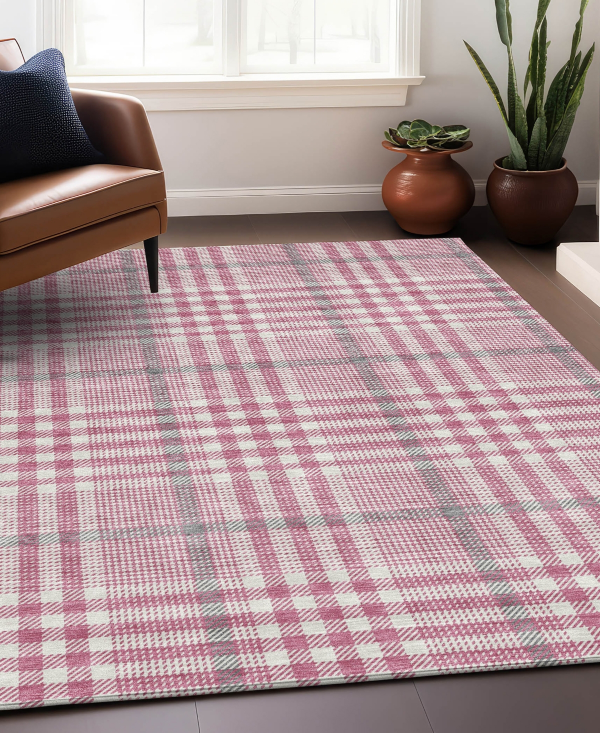Addison Chantille Mahine Washable Acn1054 5'x7'6" Area Rug In Rose