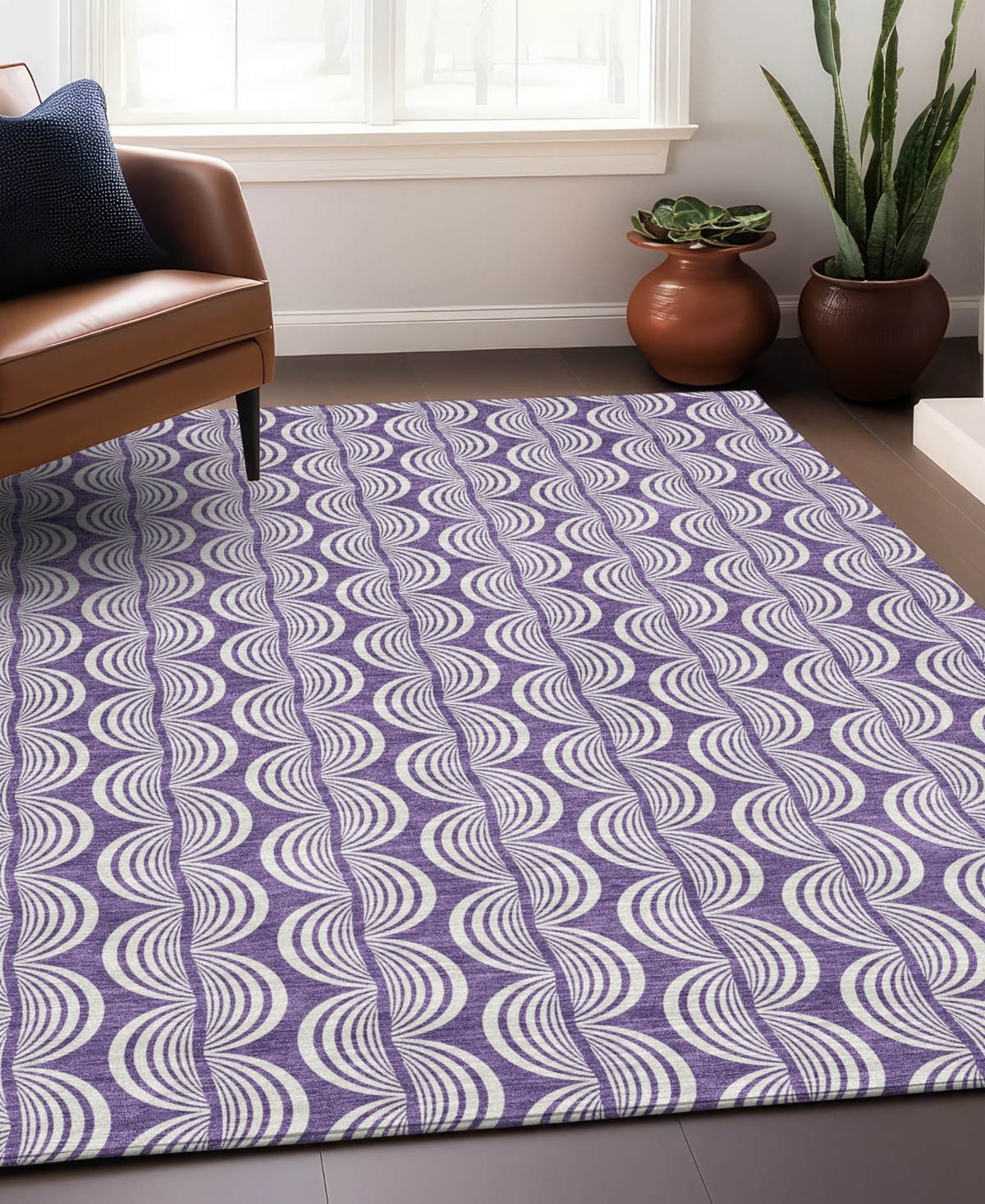 Addison Chantille Mahine Washable Acn1055 2'6"x3'10" Area Rug In Purple