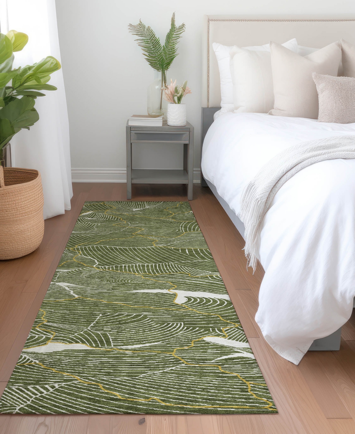 Addison Chantille Mahine Washable Acn1048 2'3"x7'6" Runner Area Rug In Olive