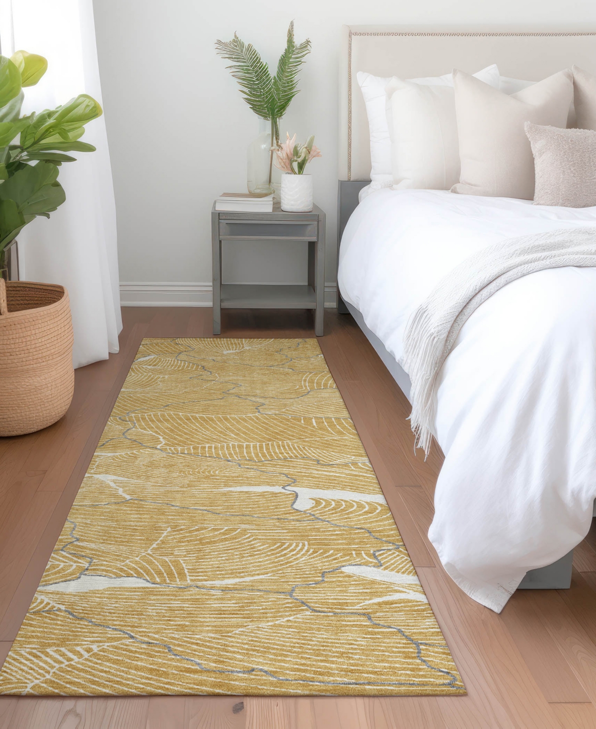 Addison Chantille Mahine Washable Acn1048 2'3"x7'6" Runner Area Rug In Gold