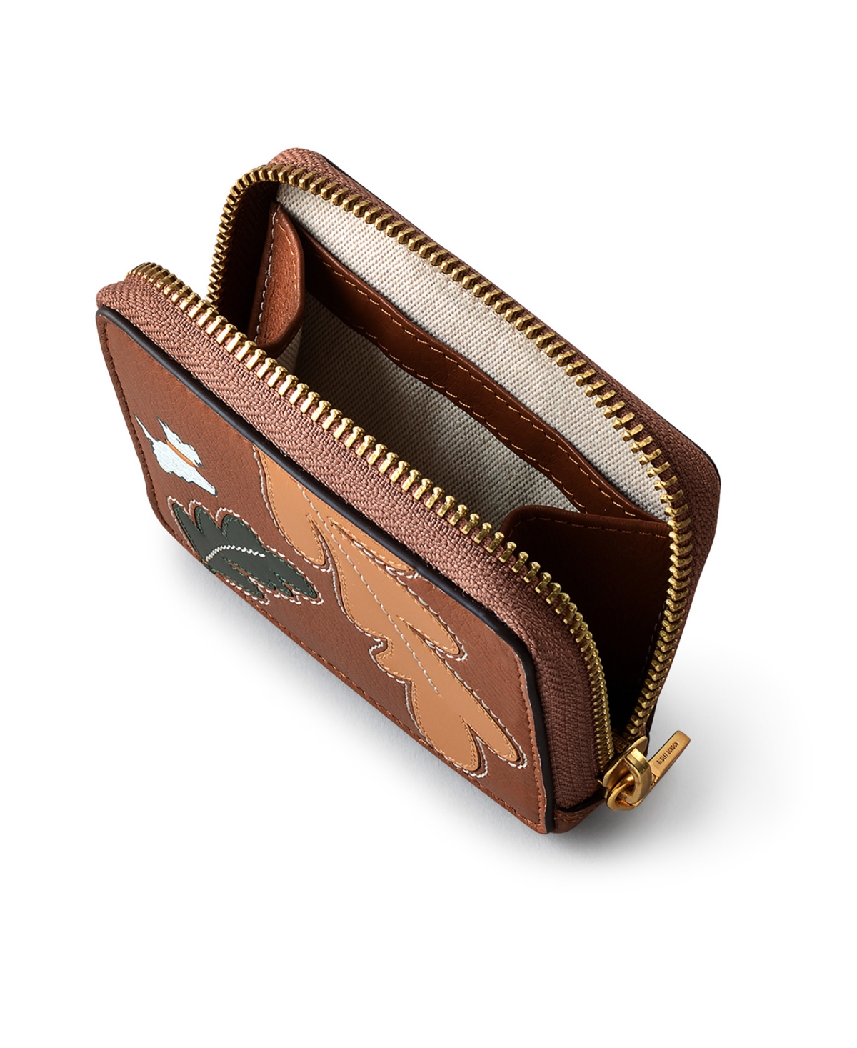 Autumn Editions Small Zip Top Coin Wallet In Saddle