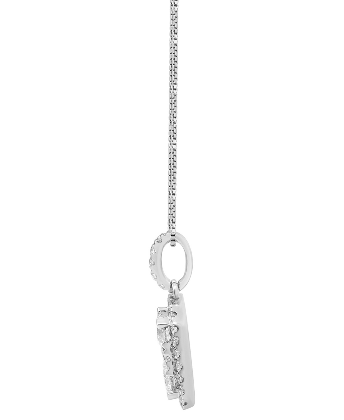 Macy's Diamond Halo 18" Pendant Necklace (1 Ct. T.w.) In 14k White Gold In White Gold
