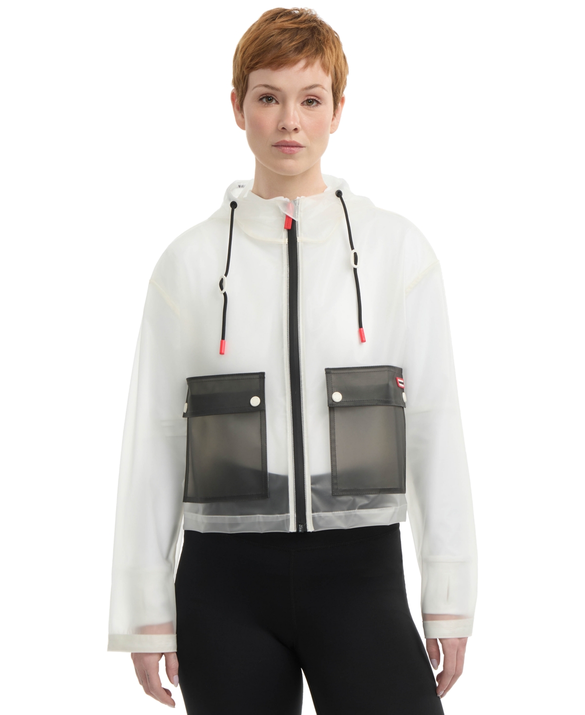 HUNTER WOMEN'S COLORBLOCKED TRANSPARENT WATER-REPELLENT JACKET 