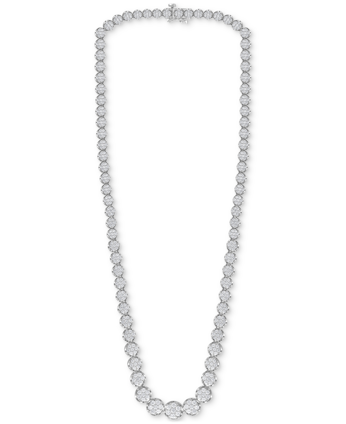 Macy's Diamond Cluster Necklace (5 Ct. T.w.) In 14k White Gold In White Gold