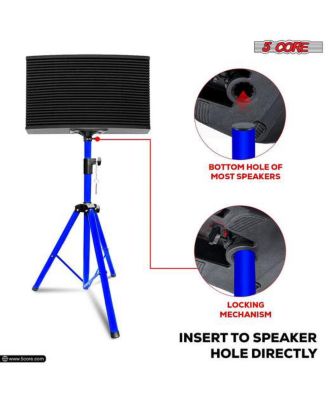 Speaker Stand Tripod Heavy Duty Adjustable Up to 72 Inch DJ Studio Monitor Stands Pole Mount - BLUE - 2PCS