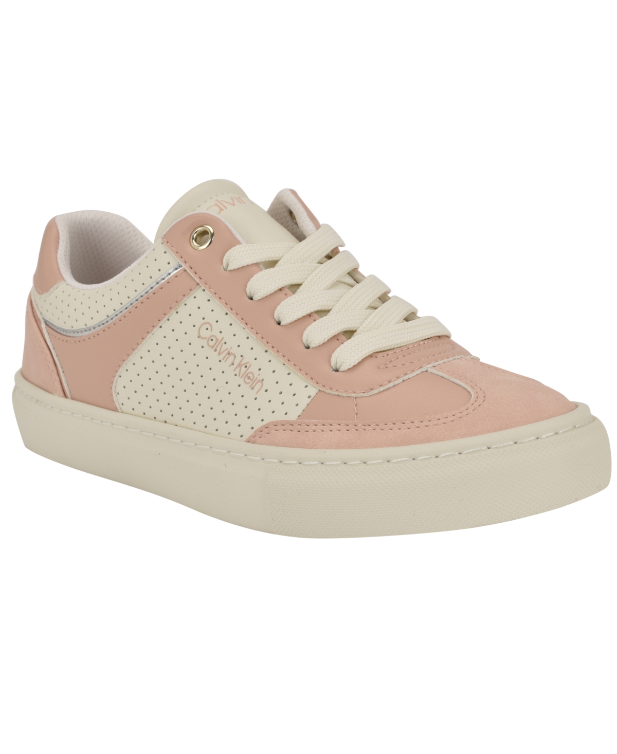 Calvin Klein Women's Cayjay Lace Up Round Toe Casual Sneakers -Pink