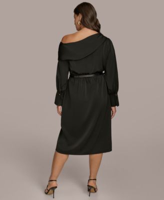 【Donna Karan New York】One-Shoulder SideRuched Sheath Dress Donna Karan New York Women's Printed One-Shoulder Dress - Macy's