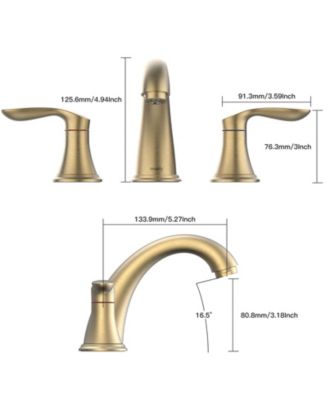 Bathroom Sink Faucet, Widespread Brushed Bathroom Faucet 3 Hole