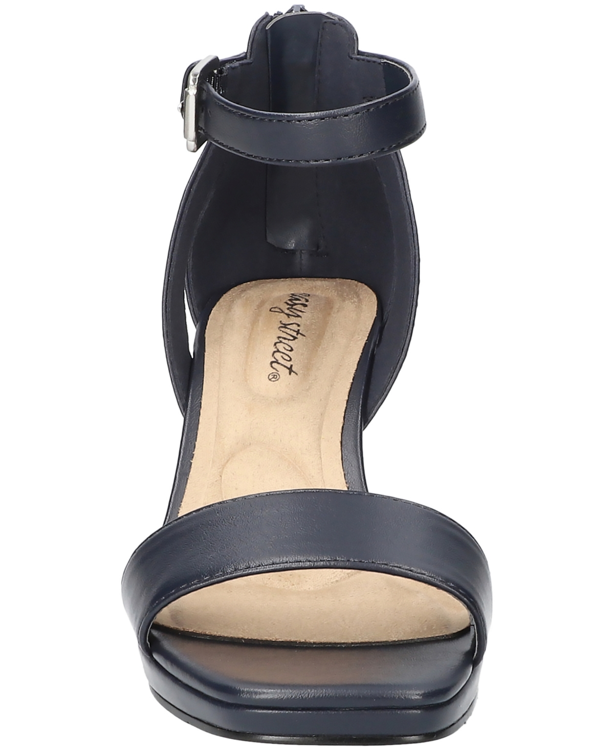 Shop Easy Street Women's Ro Square Toe Heeled Sandals In Navy
