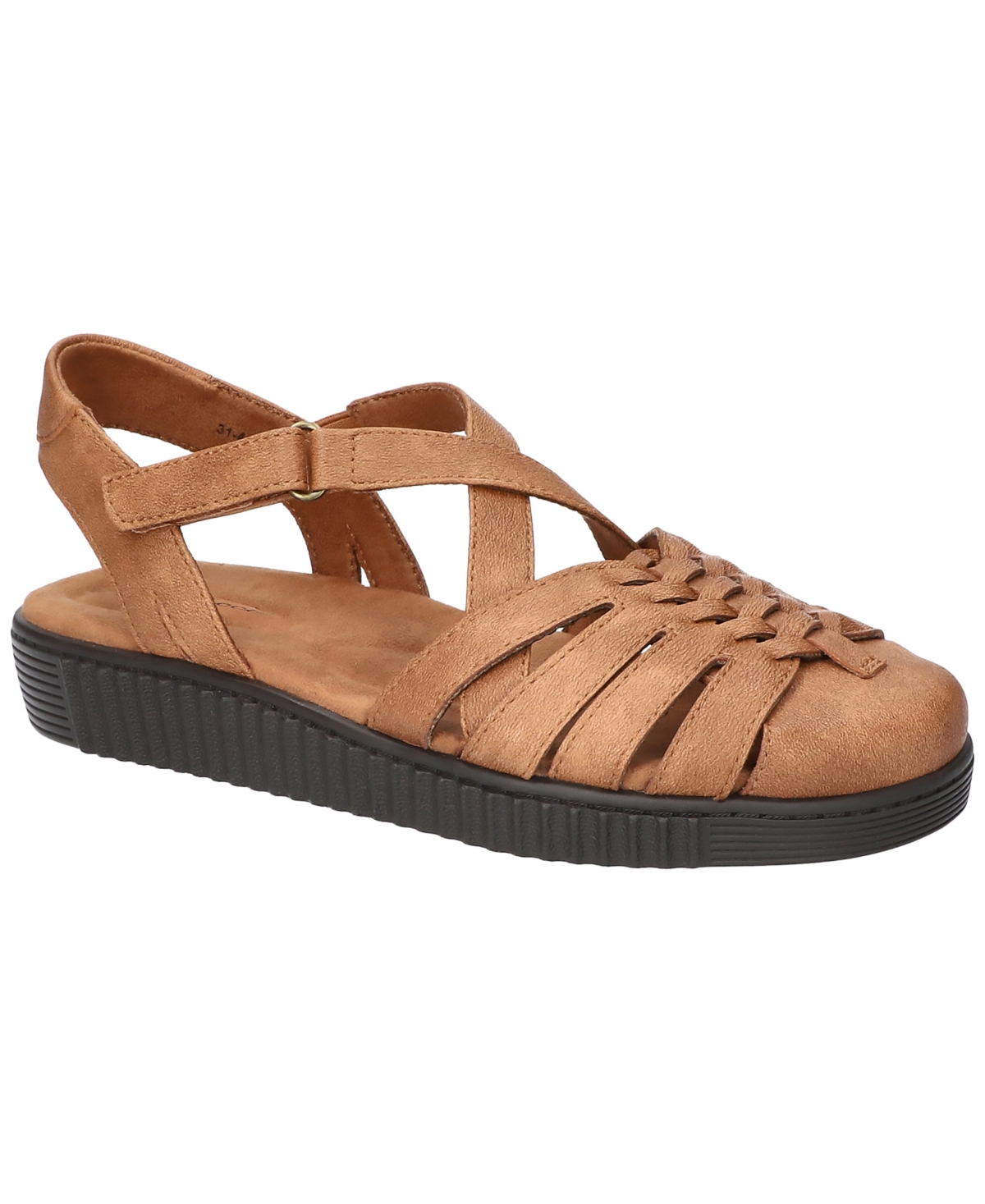 Shop Easy Street Women's Hue Round Toe Flats In Tan
