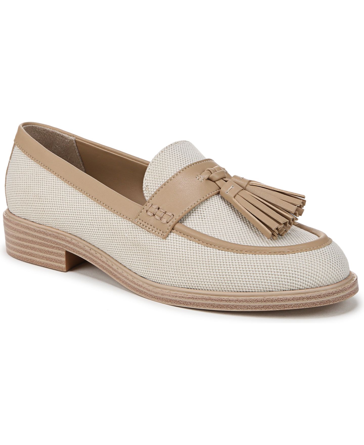 Женские туфли Franco Sarto Carolyn Low Profile Tassel, цвет: Бежевый холщовый / Искусственная кожа — фото 1
