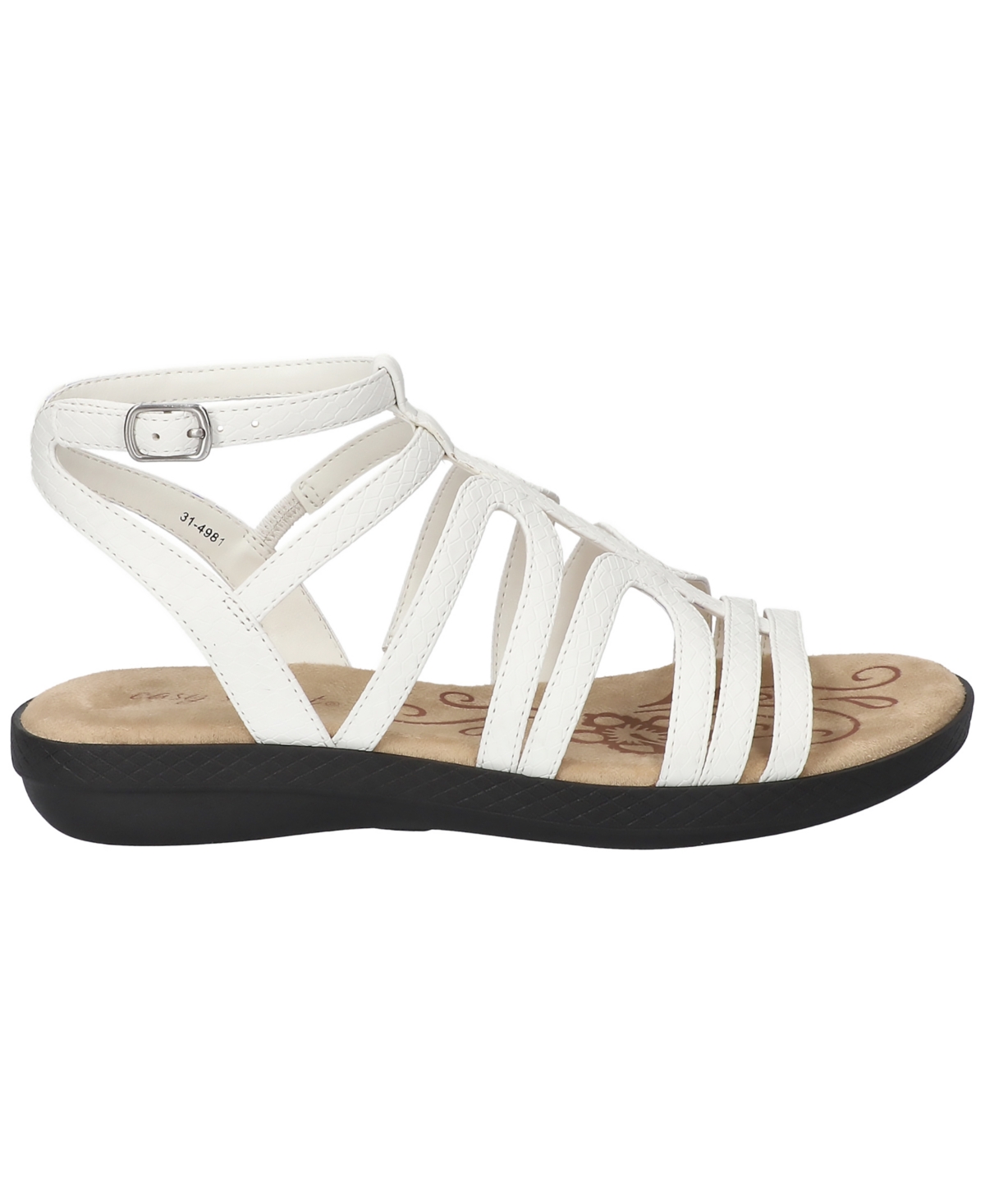 EASY STREET WOMEN'S DAYLILY GLADIATOR BUCKLE FLAT SANDALS 