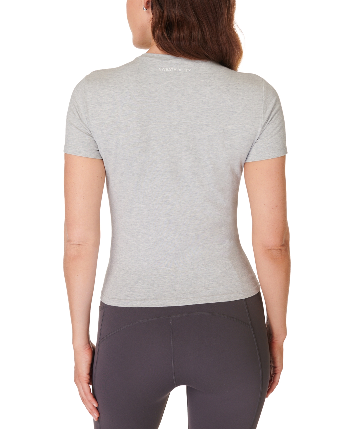Sweaty Betty Essential Short Sleeve Tee In Light Grey Marl