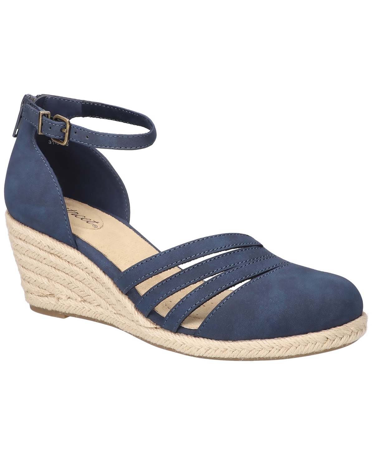 Shop Easy Street Women's Daytona Espadrille Wedge Sandals In Navy