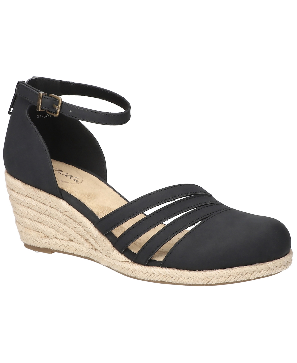 Shop Easy Street Women's Daytona Espadrille Wedge Sandals In Black