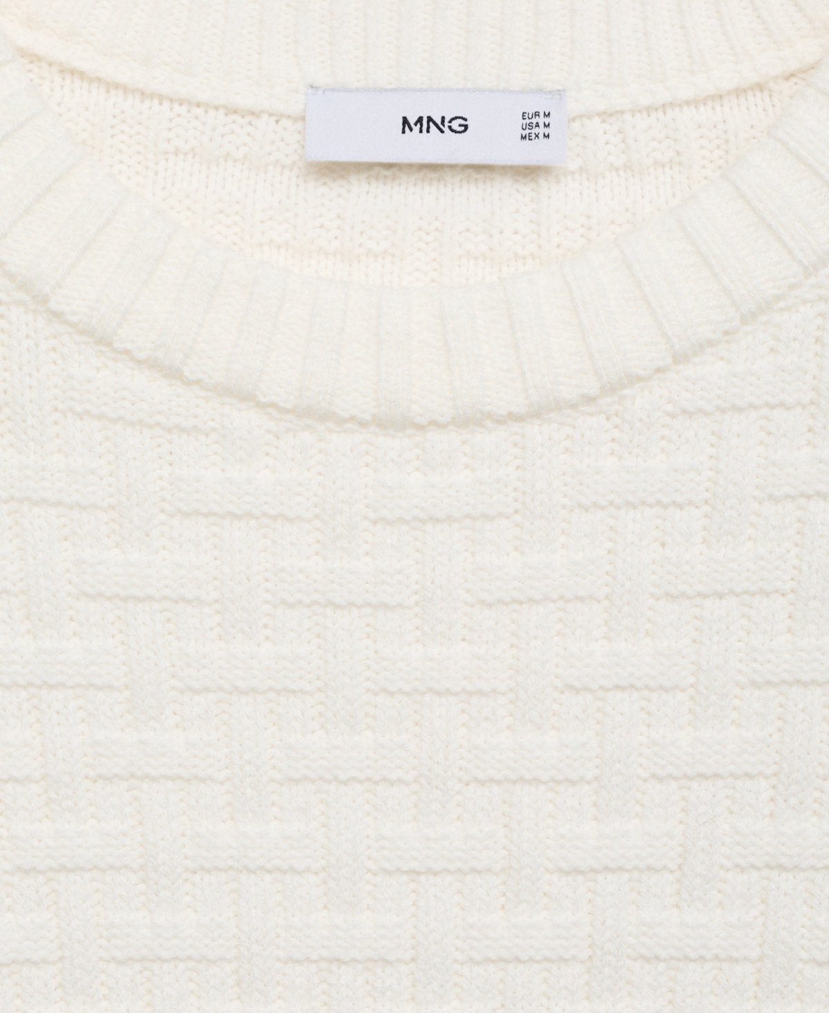 Mango Men's Crossed-knit Sweater In Off White