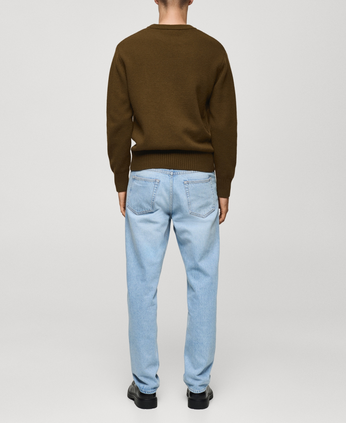 Mango Men's Wool-blend Knit Sweater In Olive Green
