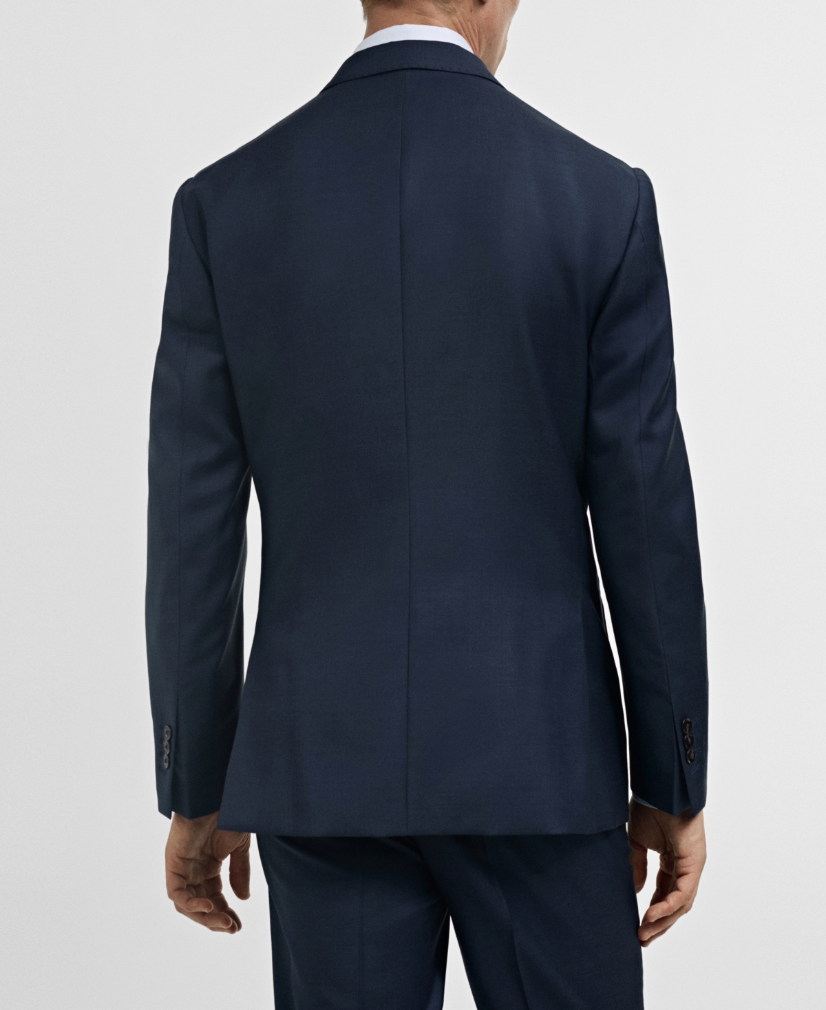 Shop Mango Men's Virgin Wool Slim-fit Suit Blazer In Dark Navy