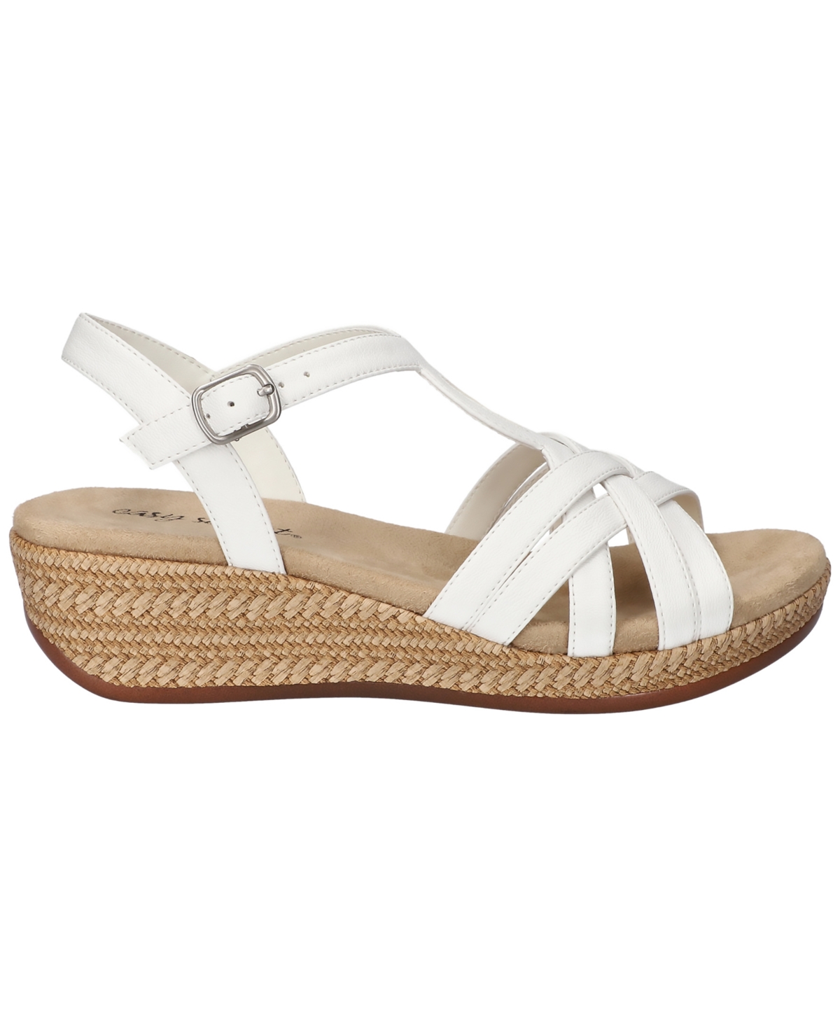 Shop Easy Street Women's Lua Wedge Heel Sandals In White