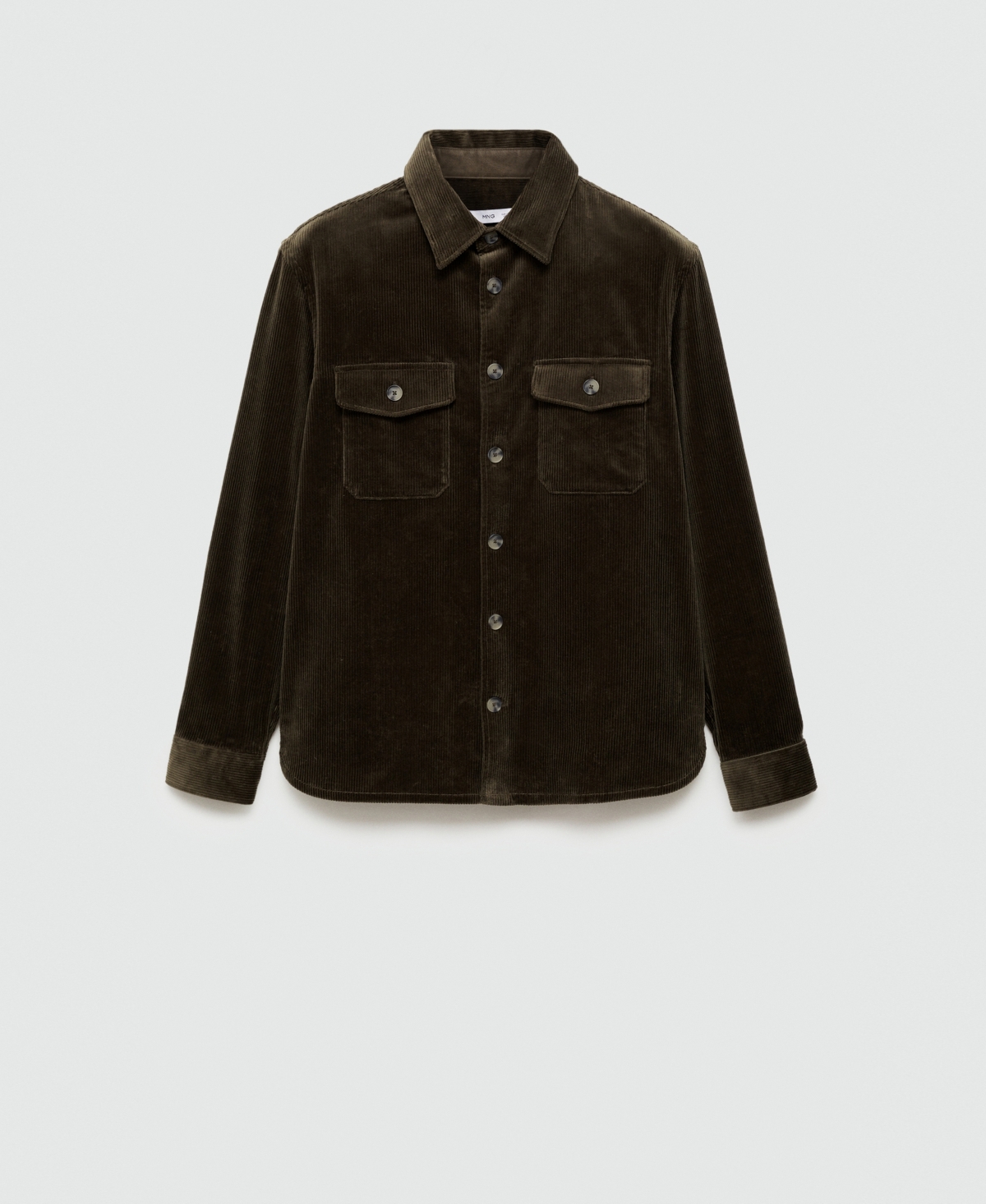 Mango Regular Fit Corduroy Overshirt In Khaki