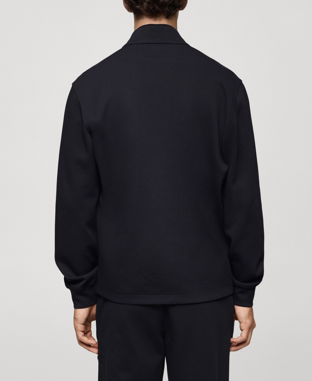 Mango Men's Bomber Sweatshirt In Dark Navy