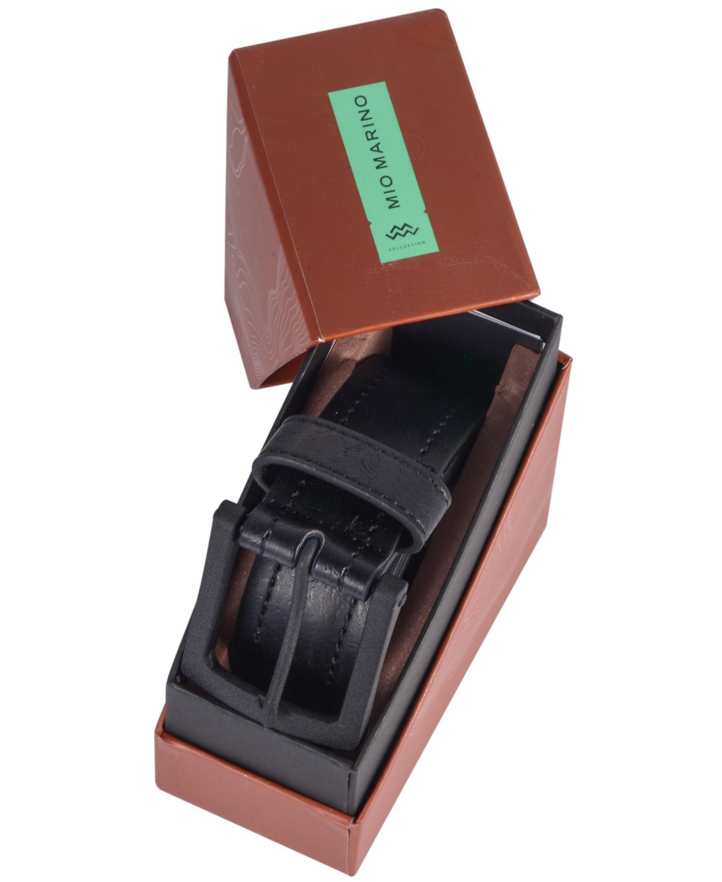 Мужской ремень Gallery Seven Mio Marino Solid Casual Prong Belt, цвет: Глубокий угольный — фото 9